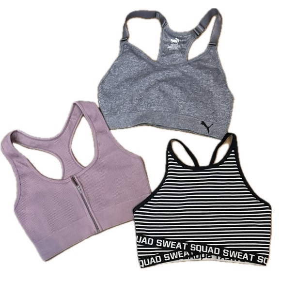 Bundle of 3 Sport Bras Lorna Jane, Puma, high impact rubbed zipper front bra EUC - Picture 3 of 10